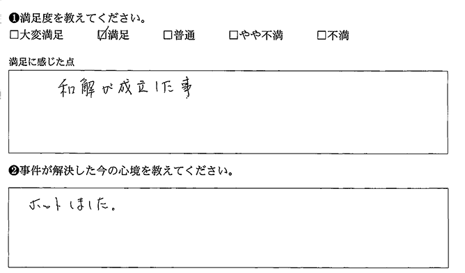 和解が成立しました